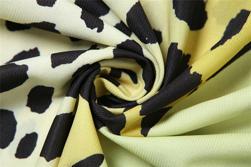 Women's Leopard Print Halter Maxi Dress