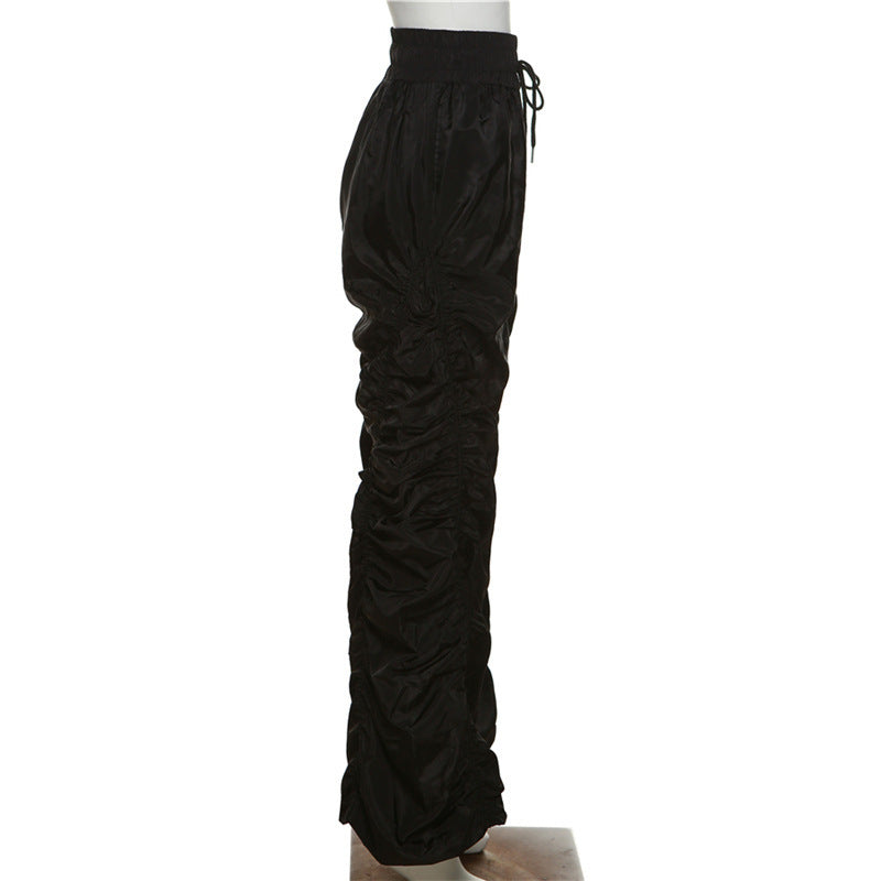 Women's Ruched Wide Leg Cargo Pants