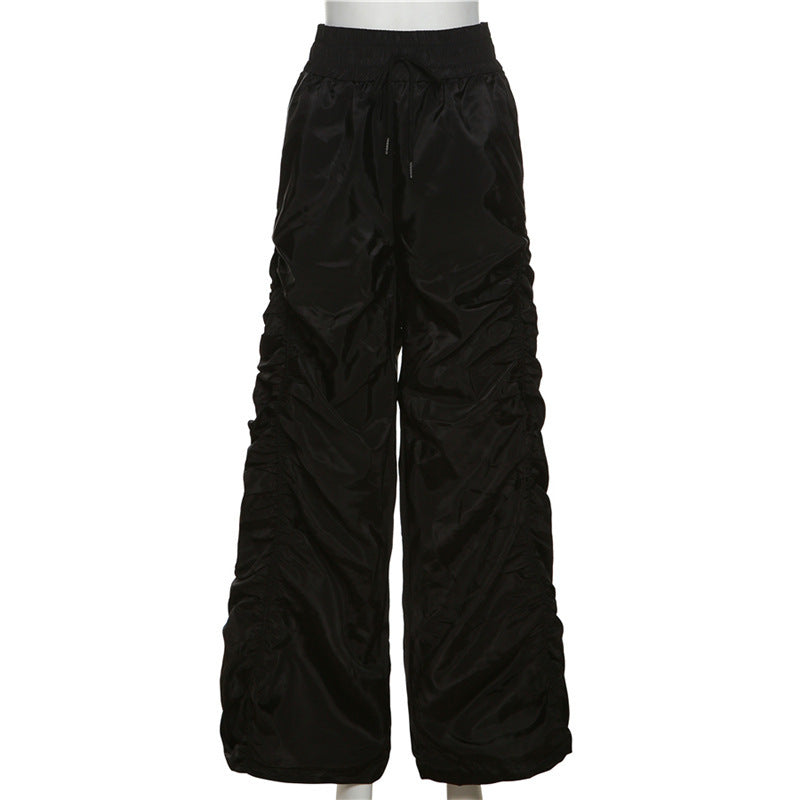 Women's Ruched Wide Leg Cargo Pants