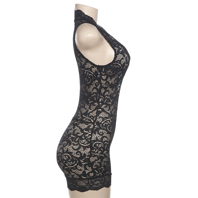 Women's Floral Lace Deep V Neck Bodysuit