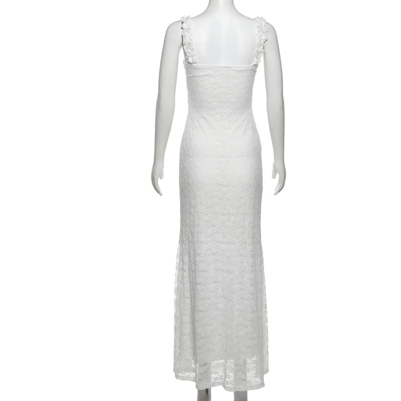 Women's Floral Lace Bodycon Maxi Dress