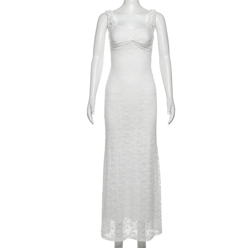 Women's Floral Lace Bodycon Maxi Dress