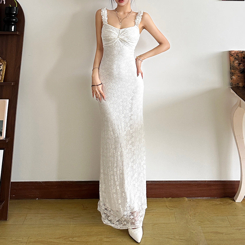 Women's Floral Lace Bodycon Maxi Dress