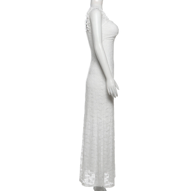 Women's Floral Lace Bodycon Maxi Dress