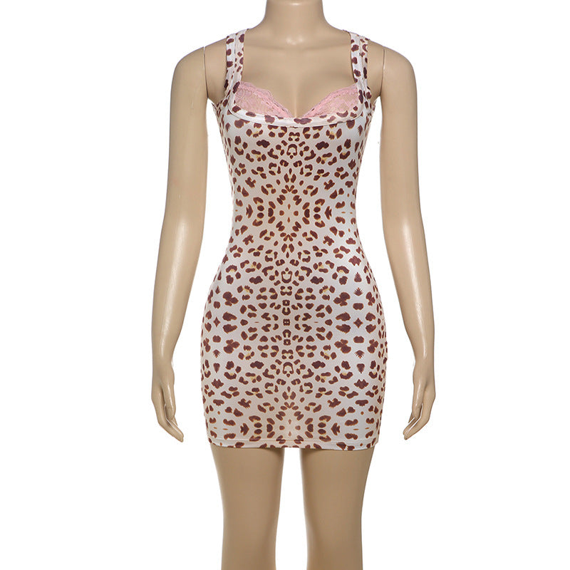 Women's Leopard Print Bodycon Mini Dress