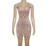 Women's Leopard Print Bodycon Mini Dress