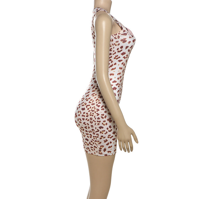 Women's Leopard Print Bodycon Mini Dress