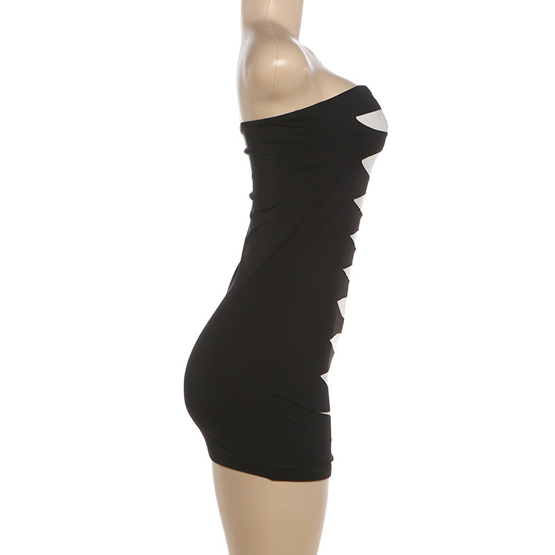 Women's Strapless Cutout Bodycon Mini Dress Sexy