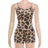 Leopard Print Cami Top and Shorts Set for Women