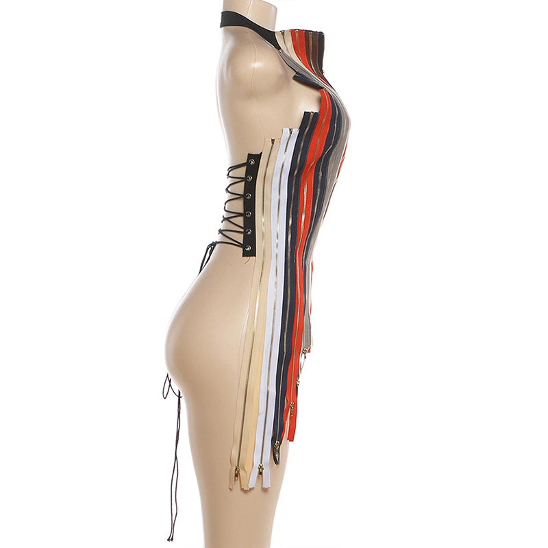 Women's Zip Fringe Festival Top Vest