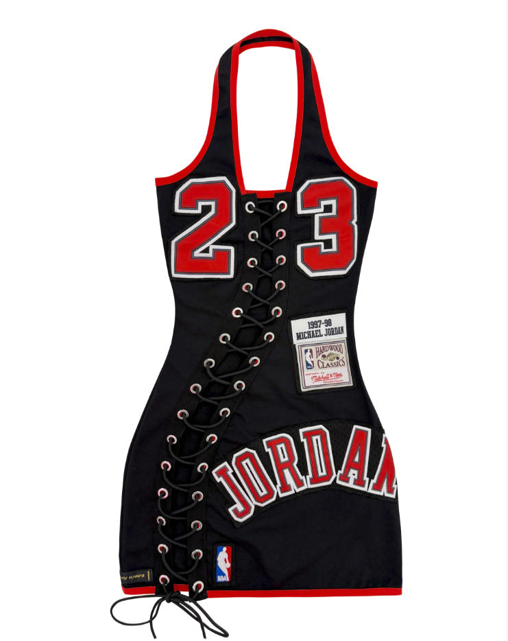 Women's Lace-Up Sports Graphic Bodycon Mini Dress