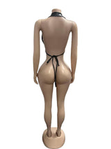 Women's Faux Leather Grommet Halter Romper Chic