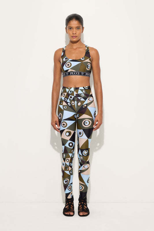 Women's Geometric Print Sports Bra Leggings Set