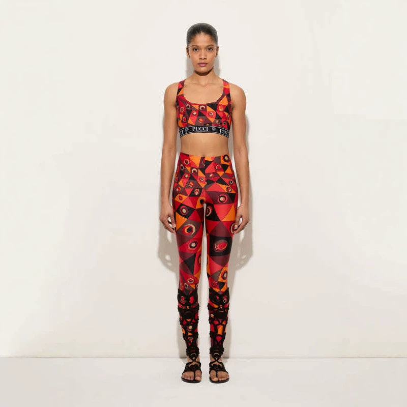 Women's Geometric Print Sports Bra Leggings Set