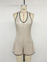 Women's Elegant Halter Neck Tailored Romper Suit