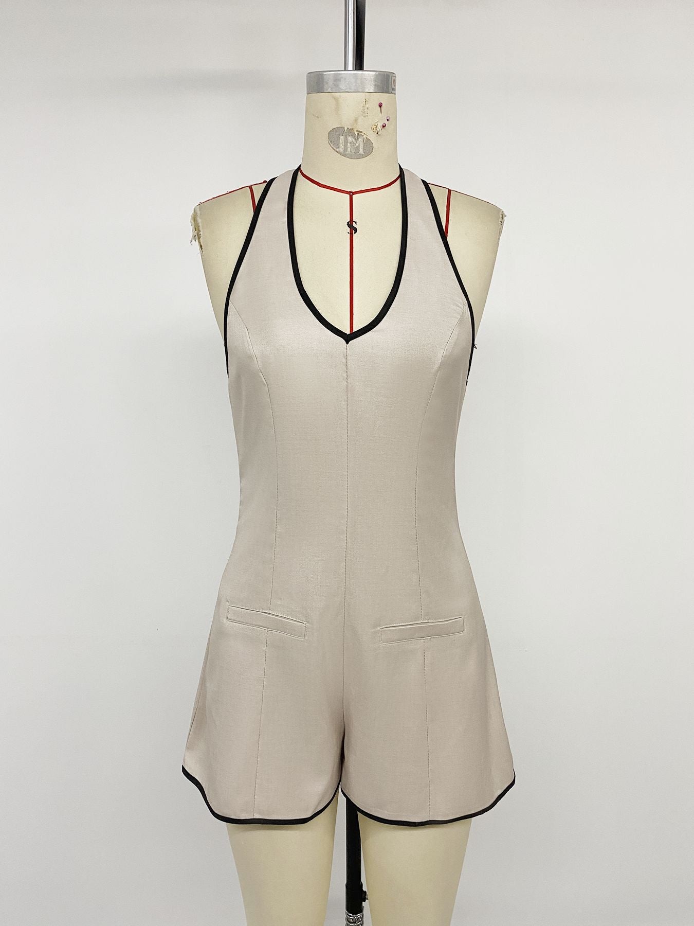 Women's Elegant Halter Neck Tailored Romper Suit