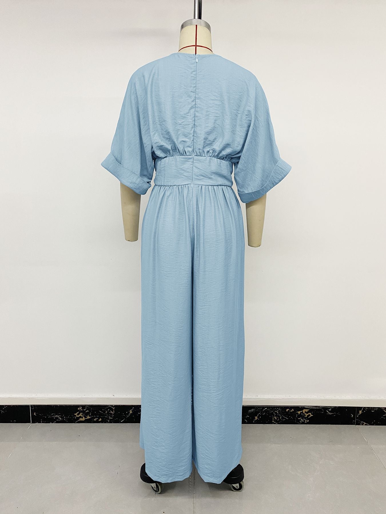 Women's V-Neck Wide Leg Casual Summer Jumpsuit