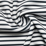Striped Cap Sleeve Ribbed Knit T-Shirt