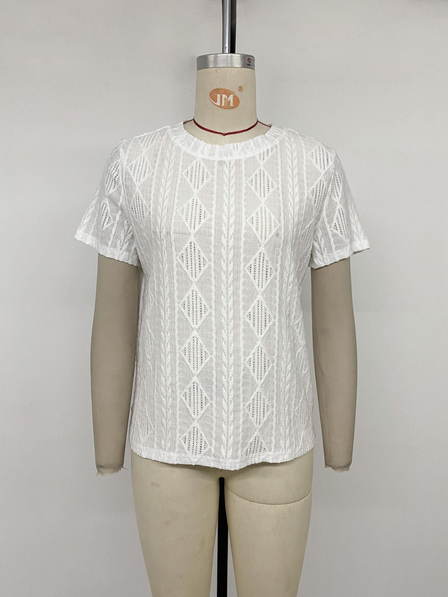 Pointelle Knit Short Sleeve Tee