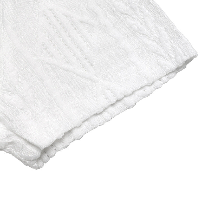 Pointelle Knit Short Sleeve Tee