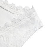 White Floral Lace Asymmetric Surplice Dress