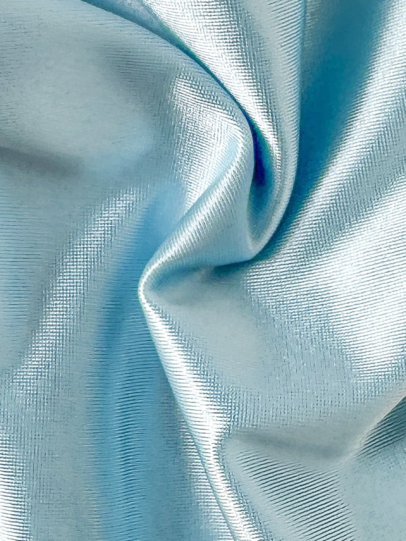 Light Blue Metallic Shimmer Bikini Set Gold Trim