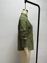Women's Linen Blend Button Down Casual Shirt
