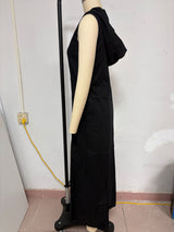 Women's Sleeveless Button Front Maxi Shirt Dress