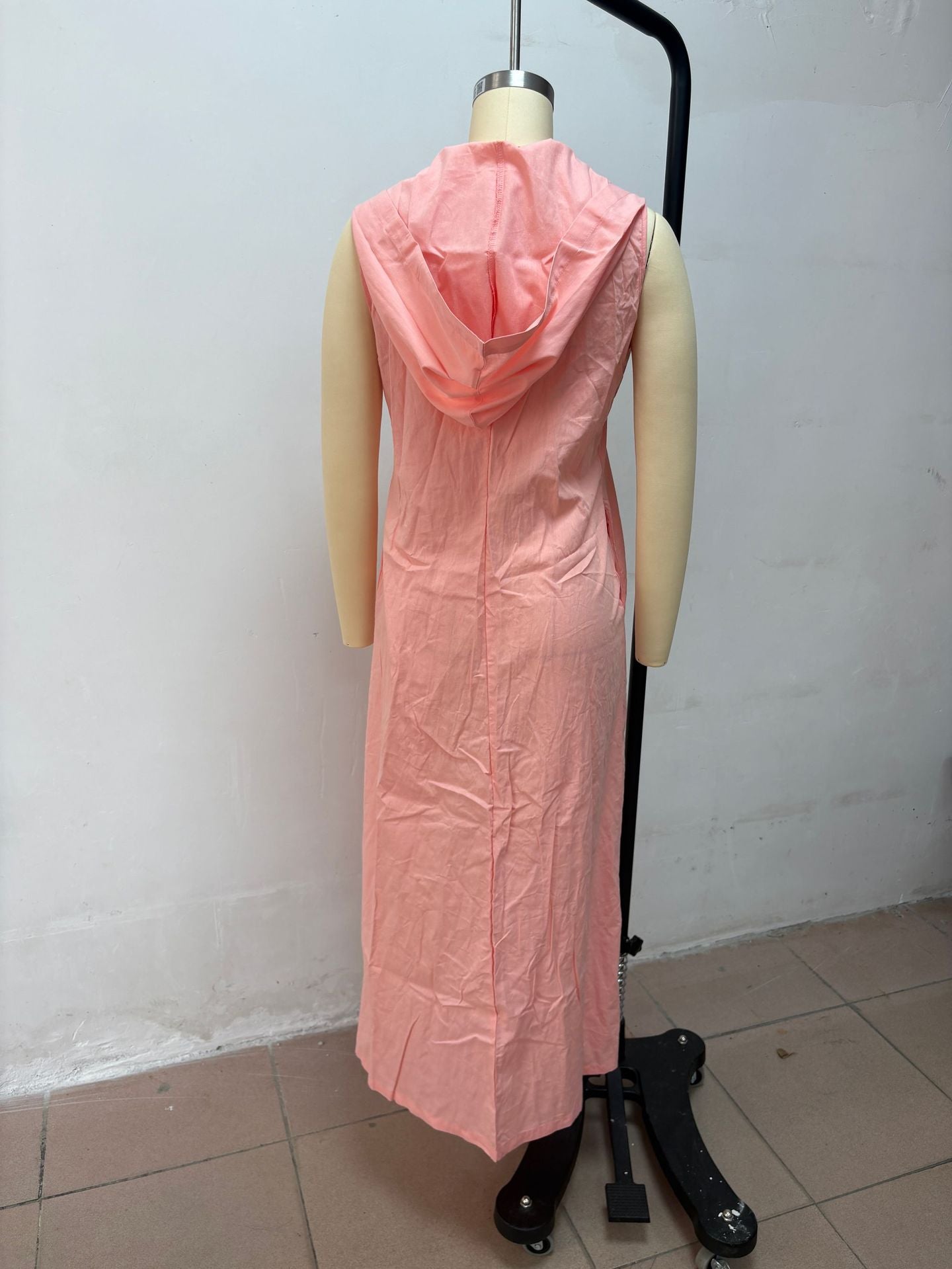 Women's Sleeveless Button Front Maxi Shirt Dress