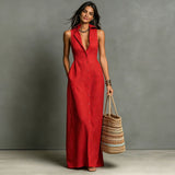Women's Summer Sleeveless Collared Dress