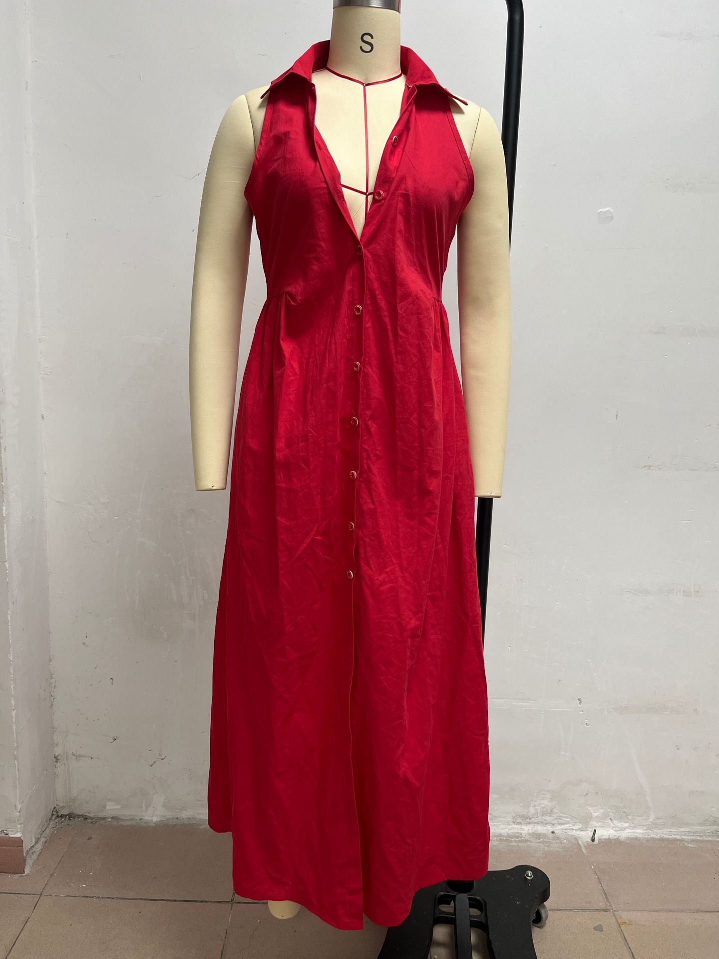 Women's Summer Sleeveless Collared Dress