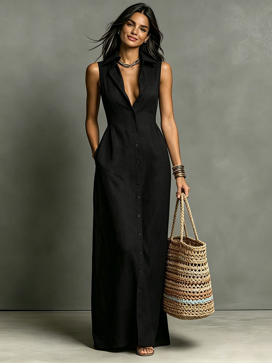 Women's Summer Sleeveless Collared Dress