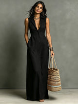 Women's Summer Sleeveless Collared Dress