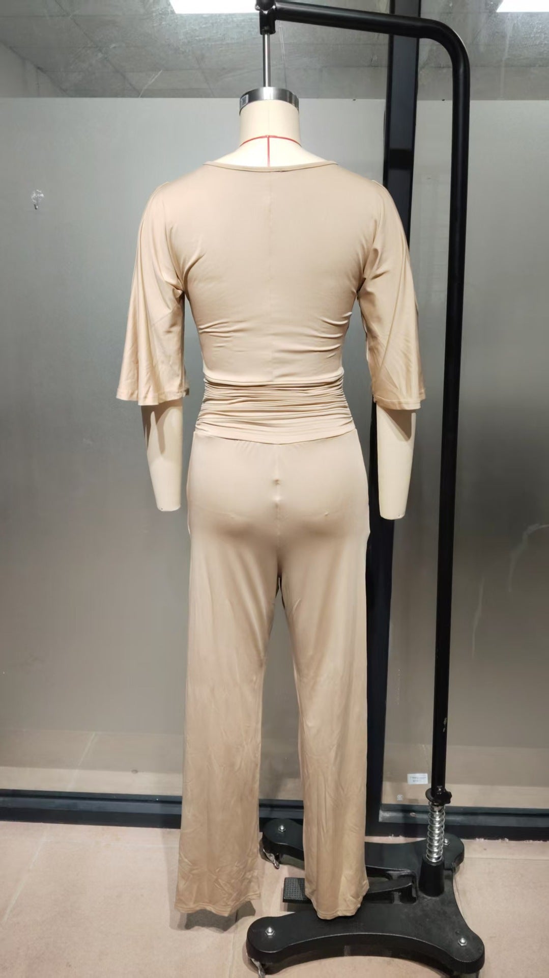 Women's Ruched Waist Wide Leg Elegant Jumpsuit