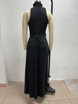 Women's High Neck Cutout Flowy Maxi Dress
