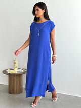 Women's Casual Side Slit Maxi Lounge Dress