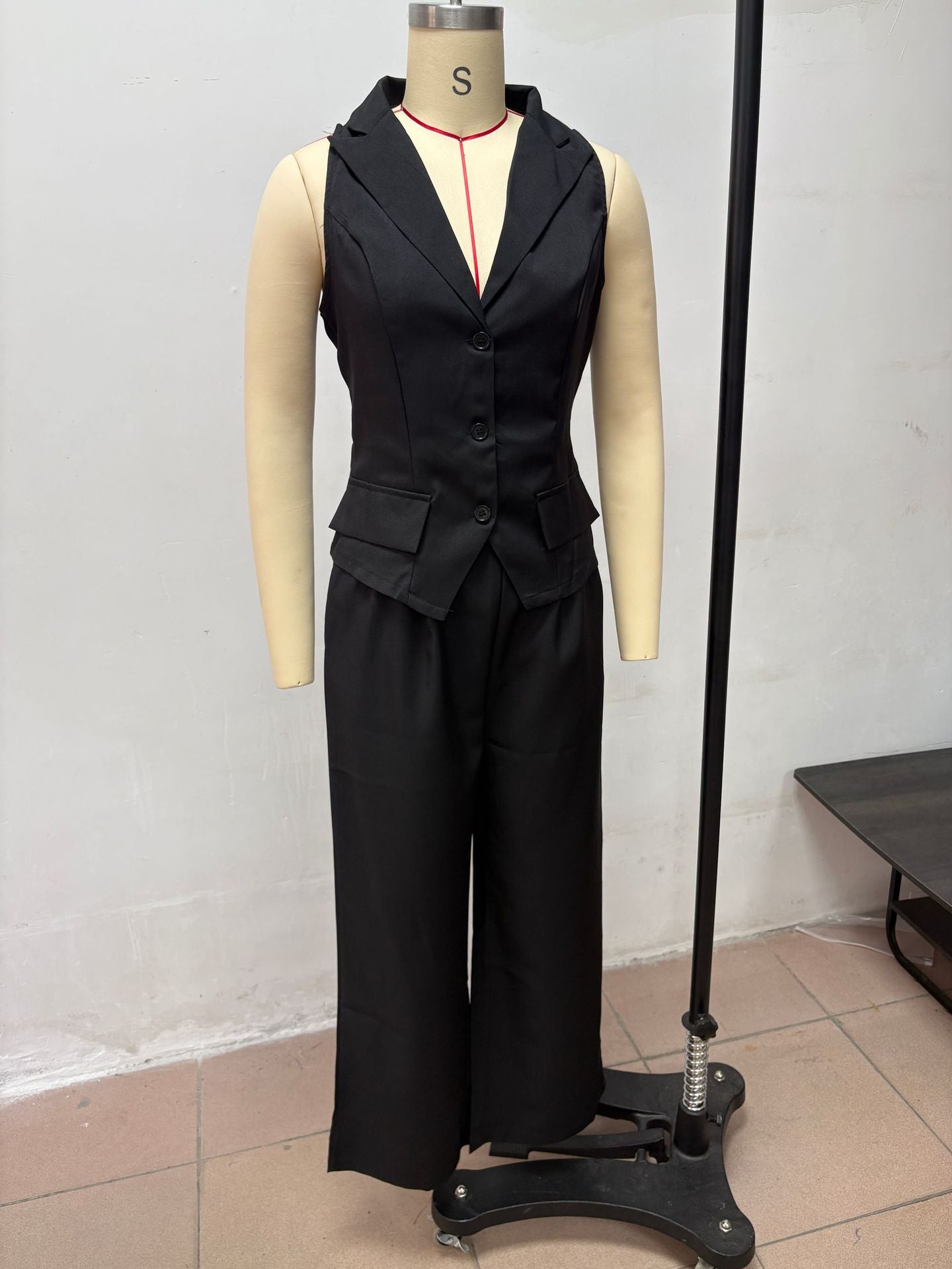 Women's Tailored Vest & Wide Leg Pant Suit Set