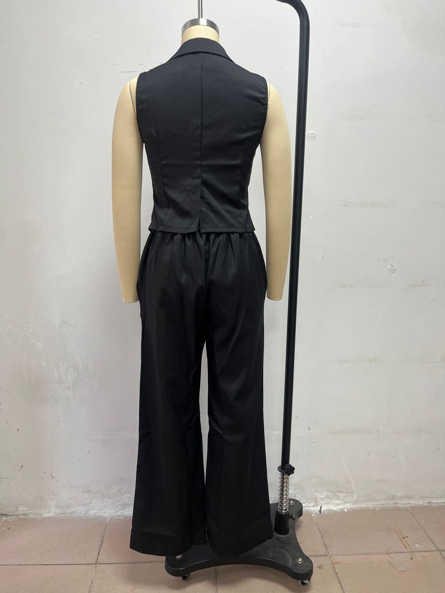 Women's Tailored Vest & Wide Leg Pant Suit Set