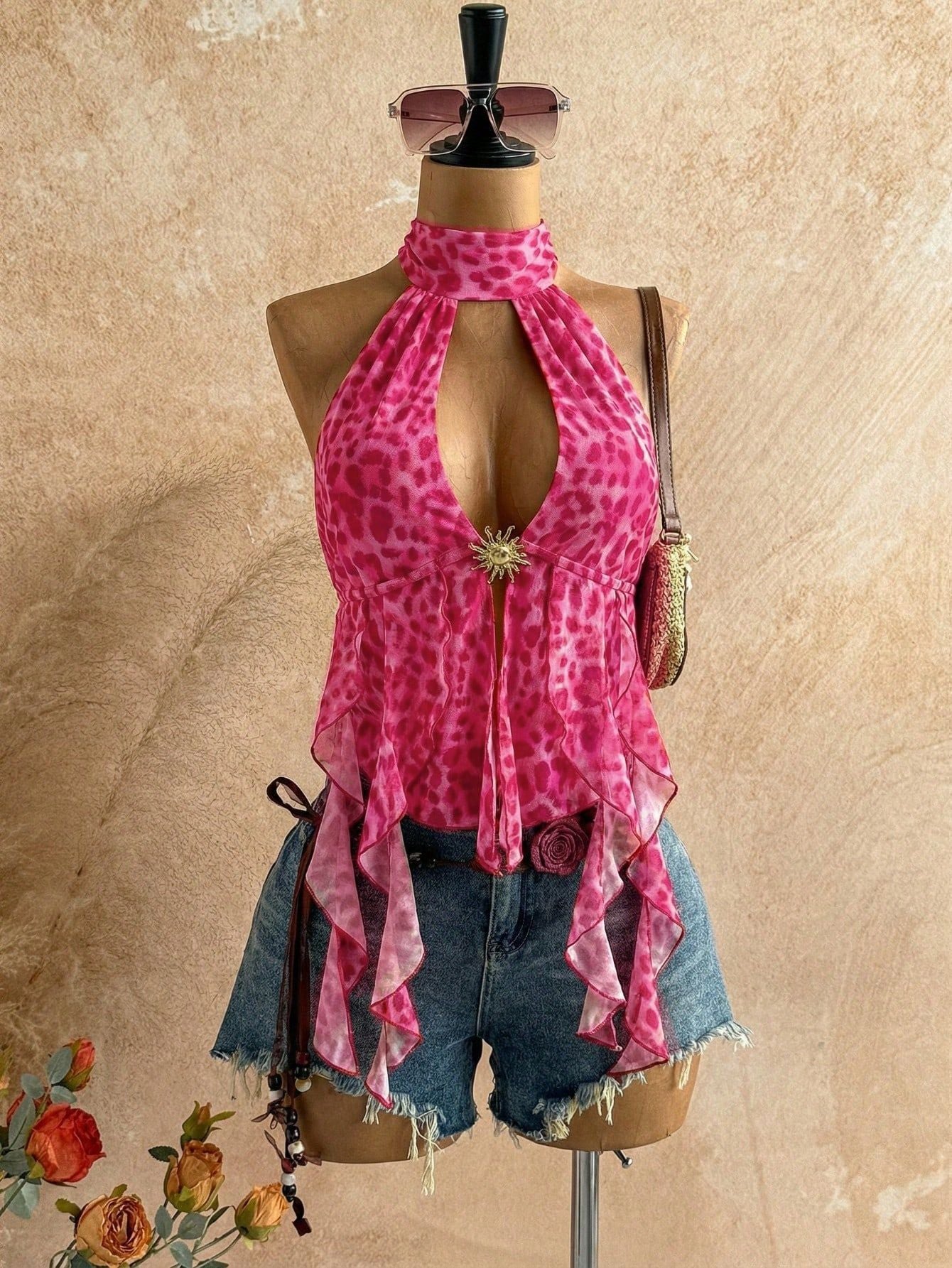 Women's Halter Handkerchief Babydoll Top