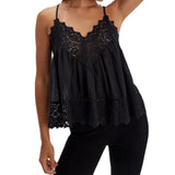 Elegant Black Lace Cami Top