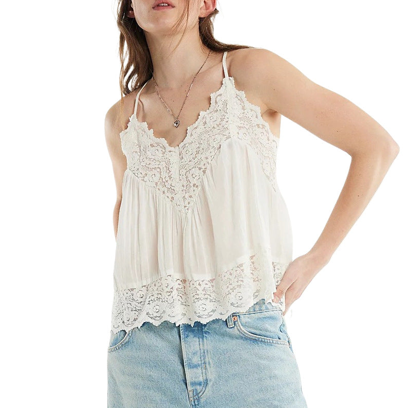 Elegant Black Lace Cami Top