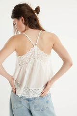 Elegant Black Lace Cami Top