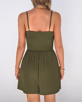 Black Sleeveless Ruched Waist Romper