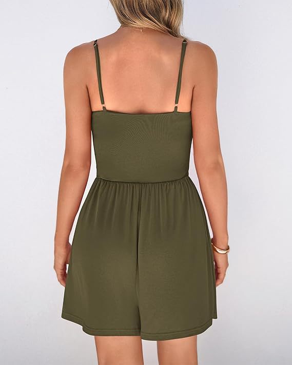 Black Sleeveless Ruched Waist Romper