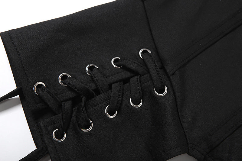 Women's Lace-Up Halter Corset Tank Top