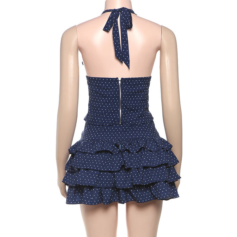 Women's Halter Ruffle Mini Skirt Set