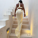 Women's Halter Cutout Maxi Evening Dress
