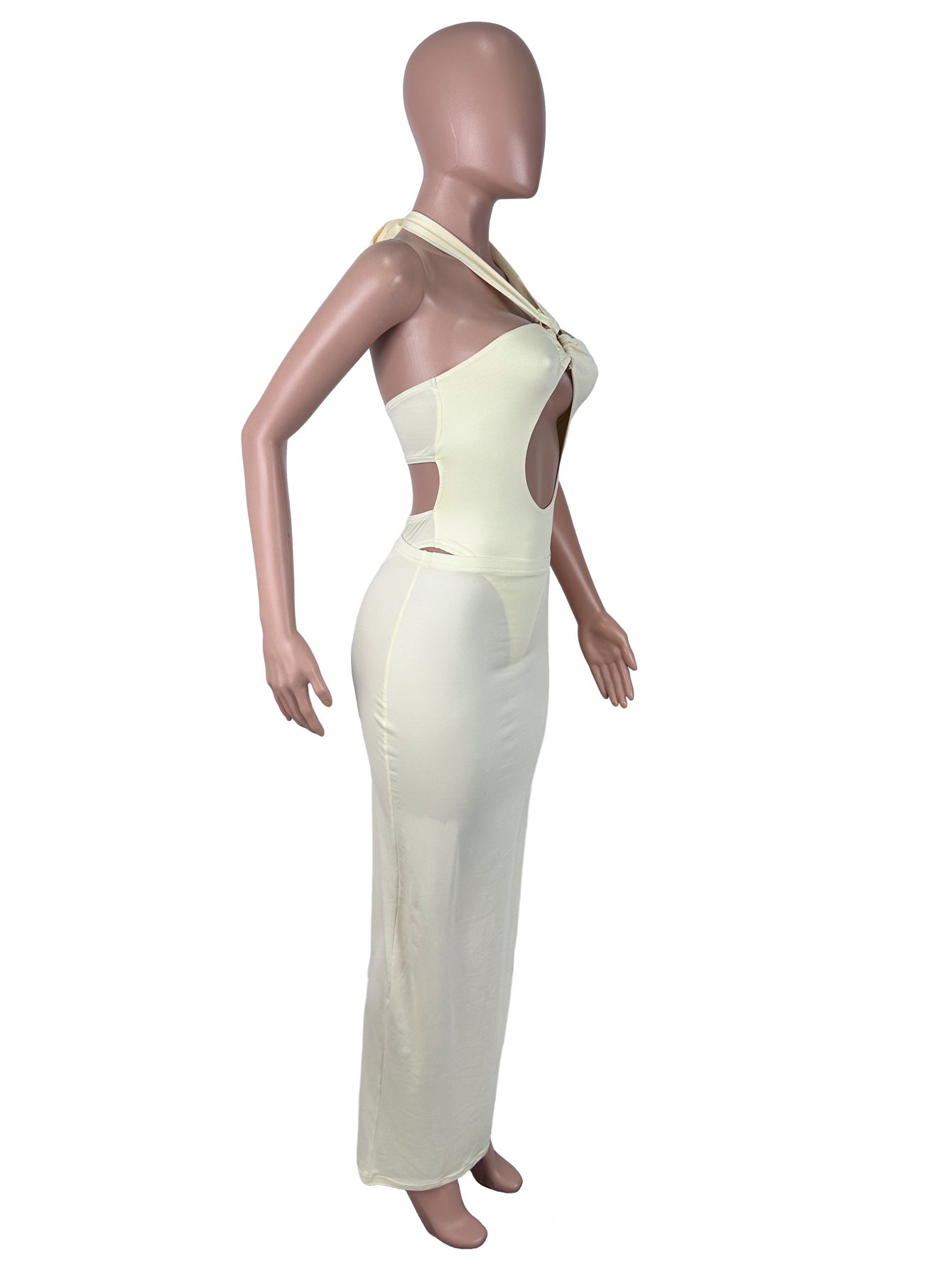 Women's Halter Cutout Maxi Evening Dress