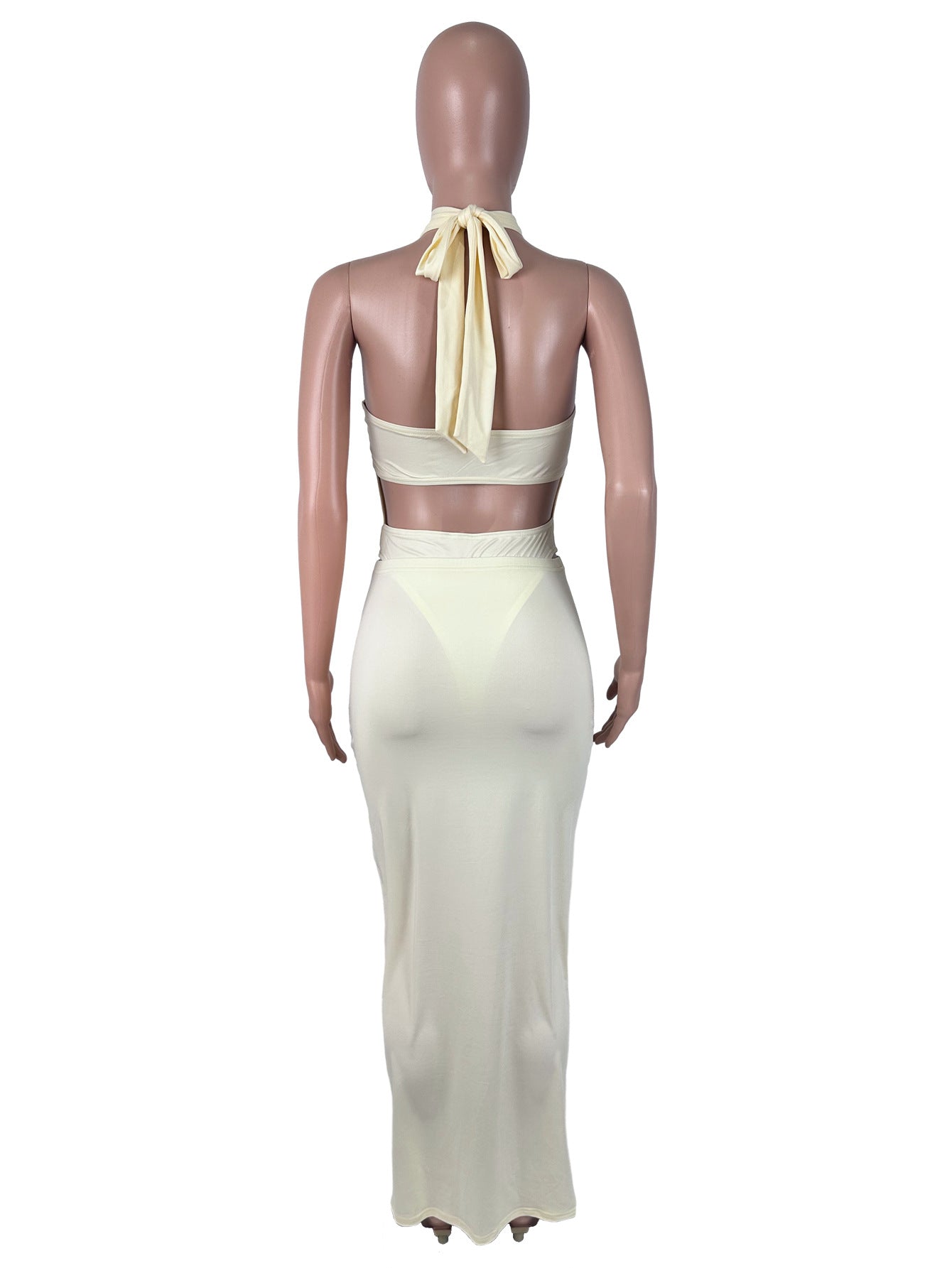 Women's Halter Cutout Maxi Evening Dress