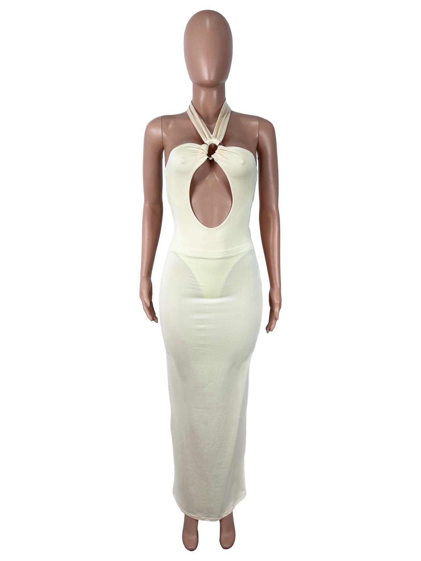 Women's Halter Cutout Maxi Evening Dress